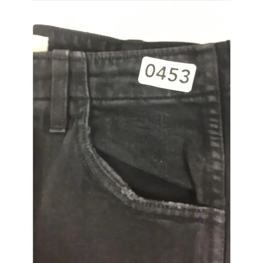 AMO Women’s Size 30 Button Fly Jeans Dock Ultra High-Rise Slim Jeans BLACK